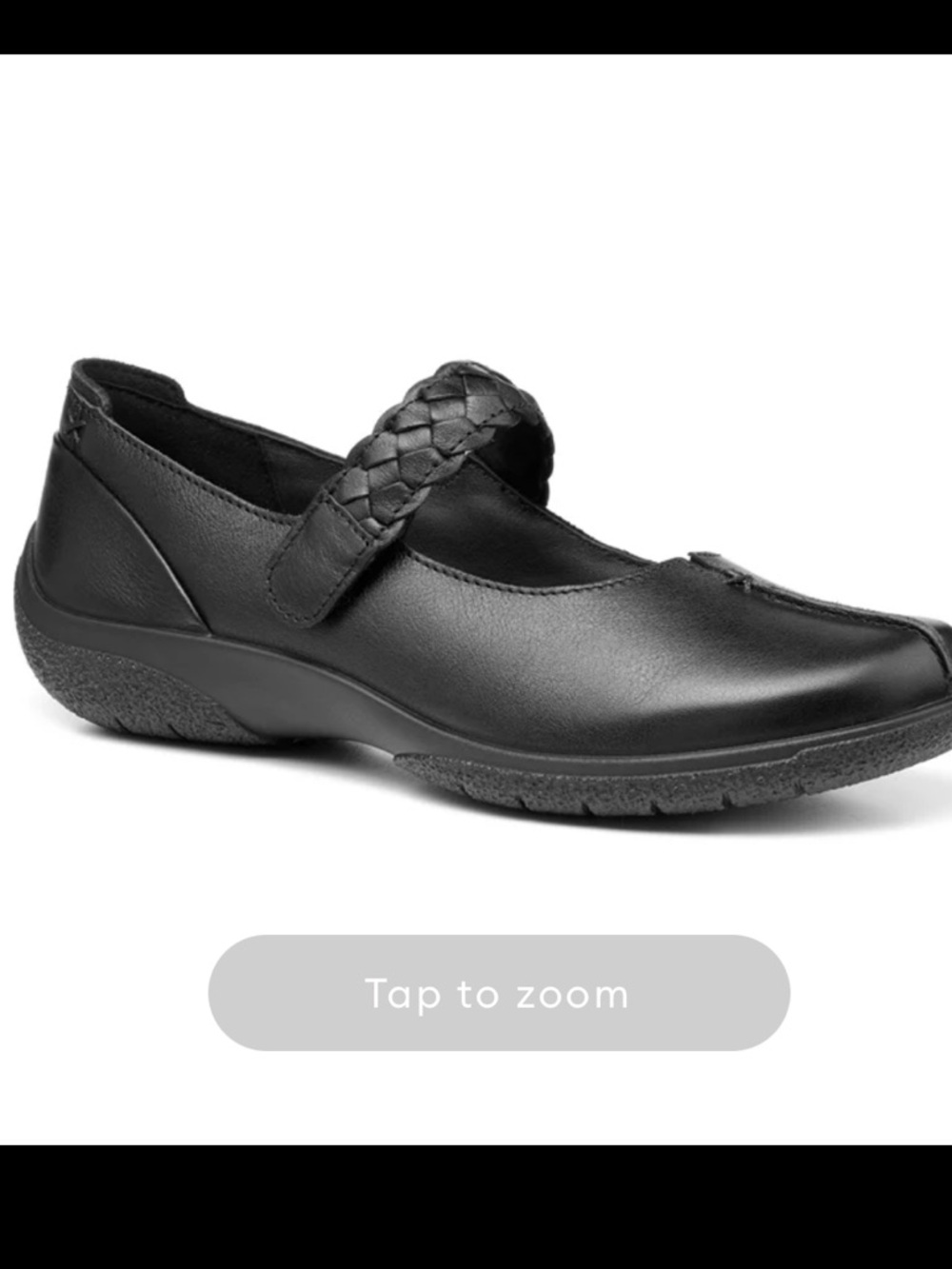 hotter Women's Braided Mary Jane Flats - black leather - Picture 2 of 7